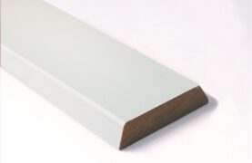 Hardhouten koplat B schuin 12x45mm 490cm gegrond wit